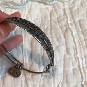 ALEX & ANI feather charm bangle